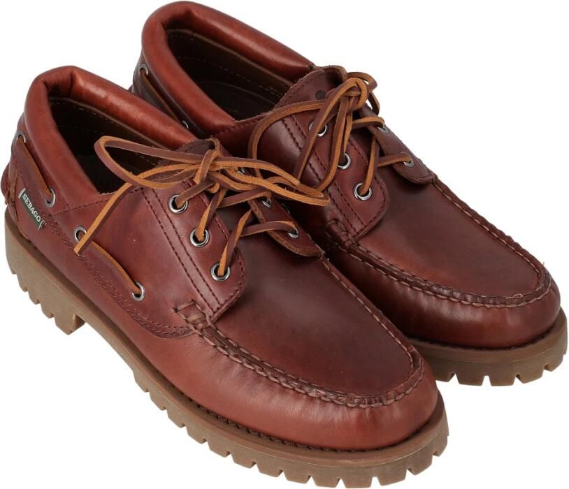 Sebago Handgemaakte Camelkleurige Leren Bootschoenen Brown Heren - Foto 10