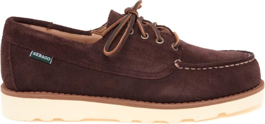 Sebago Donkerbruine Suède Veterschoenen Brown Heren - Foto 8