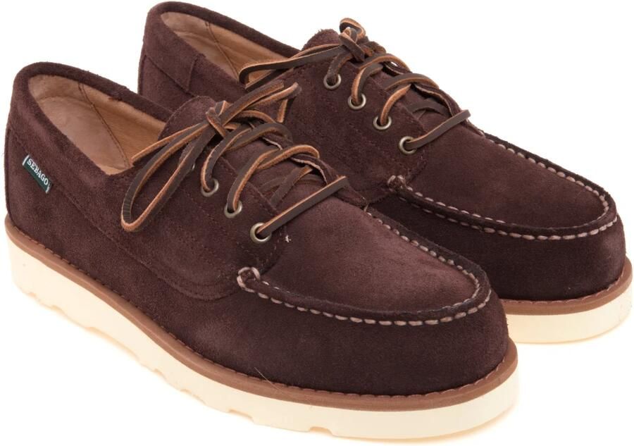 Sebago Donkerbruine Suède Veterschoenen Brown Heren - Foto 5
