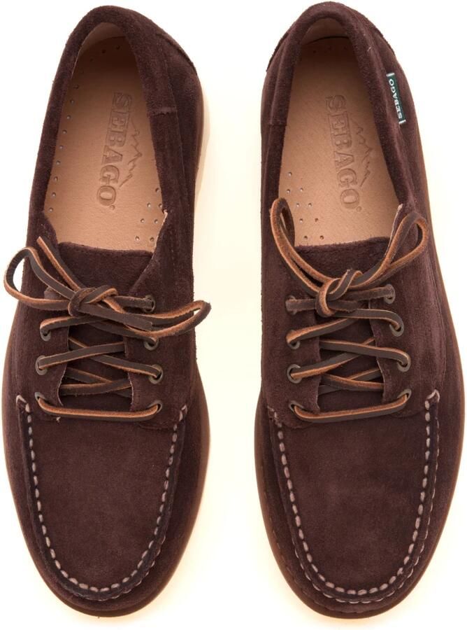 Sebago Donkerbruine Suède Veterschoenen Brown Heren - Foto 4