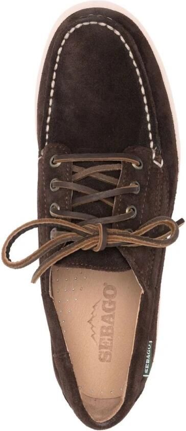 Sebago Donkerbruine Suède Veterschoenen Brown Heren