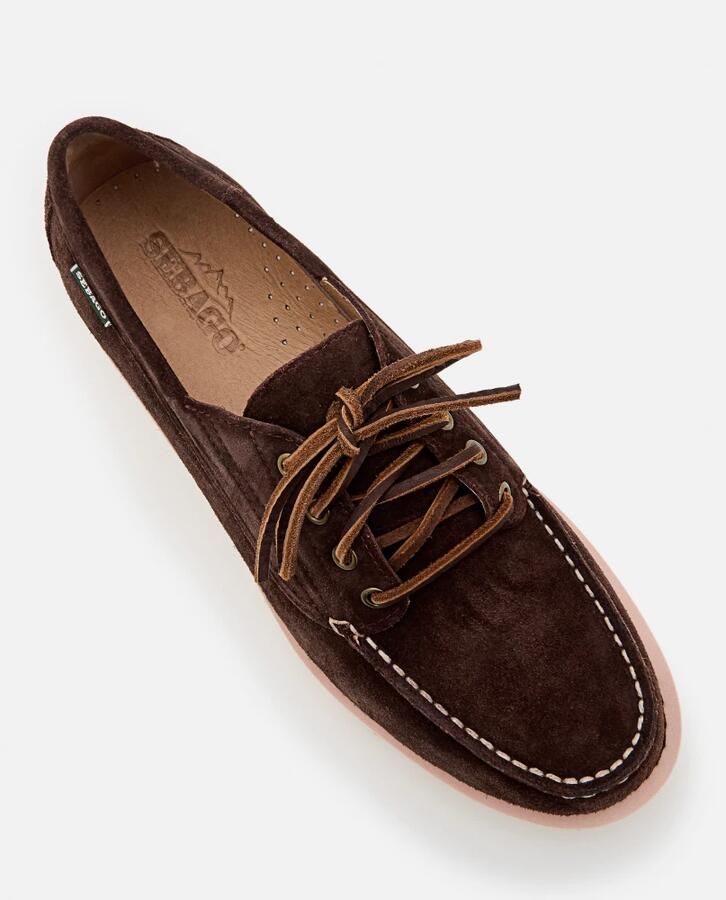 Sebago Donkerbruine Suède Veterschoenen Brown Heren - Foto 3