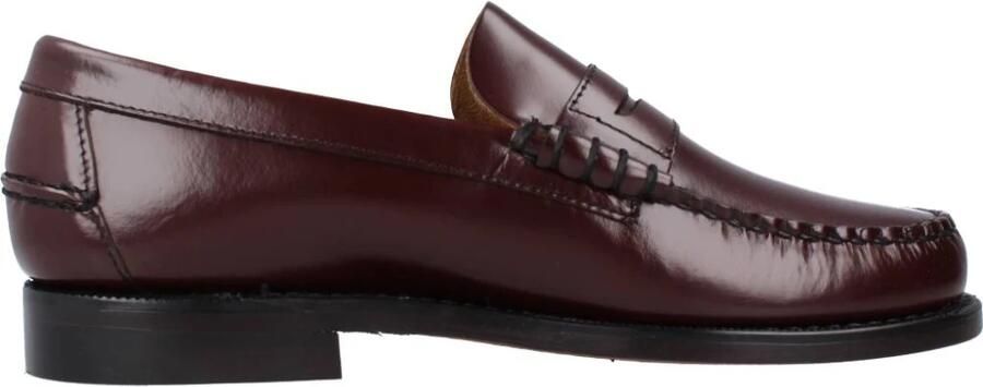 Sebago Bordeauxrode Leren Loafers voor Mannen Red Heren
