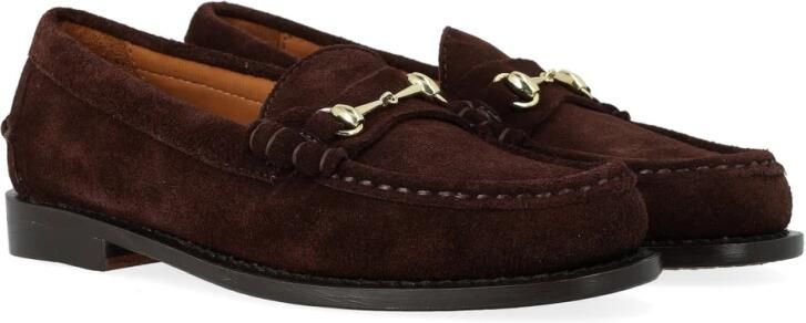 Sebago Bruine suède mocassin met metalen klem