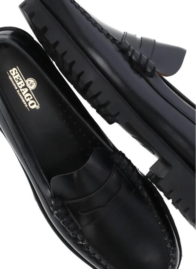 Sebago Zwarte leren platte schoenen voor het winterseizoen Black Dames - Foto 10