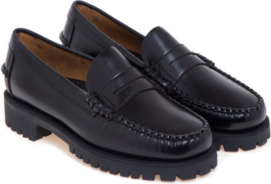 Sebago Zwarte leren platte schoenen voor het winterseizoen Black Dames - Foto 11