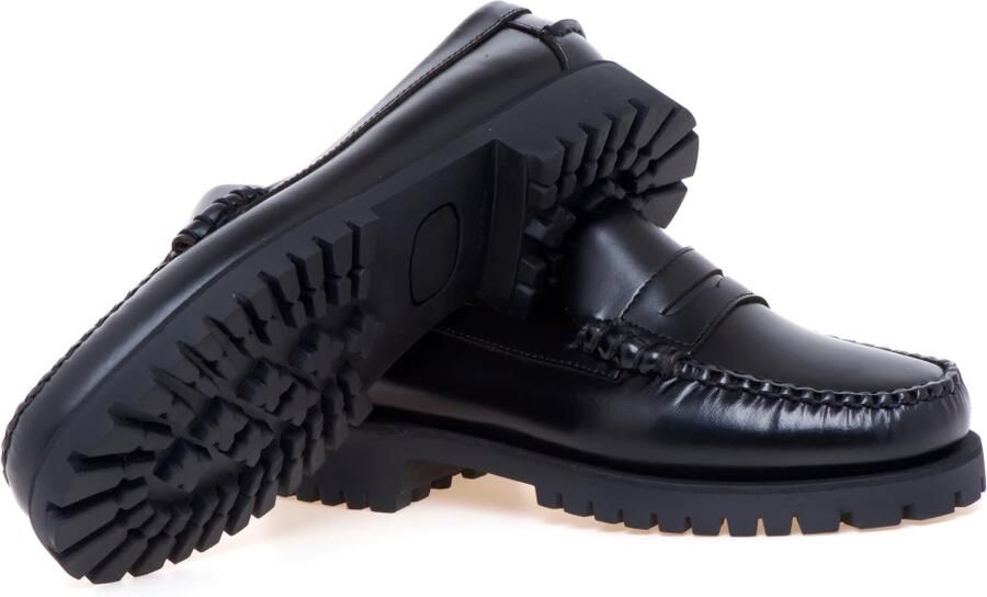 Sebago Zwarte leren platte schoenen voor het winterseizoen Black Dames - Foto 12