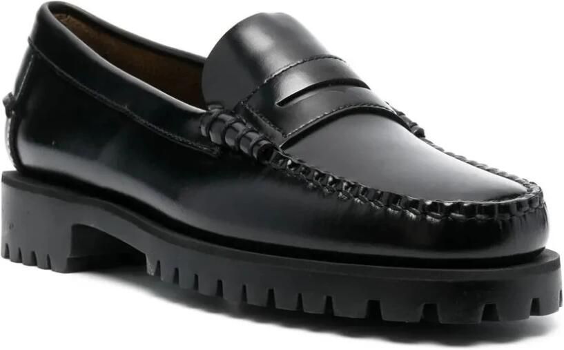 Sebago Zwarte leren platte schoenen voor het winterseizoen Black Dames - Foto 13