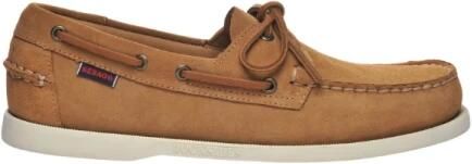 Sebago Handgemaakte leren mocassin bruin cognac