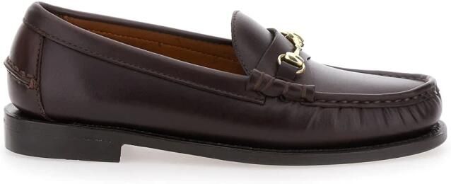 Sebago Klassieke Bordeaux Platte Schoenen voor Vrouwen Red Dames
