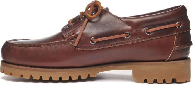 Sebago Handgemaakte Camelkleurige Leren Bootschoenen Brown Heren