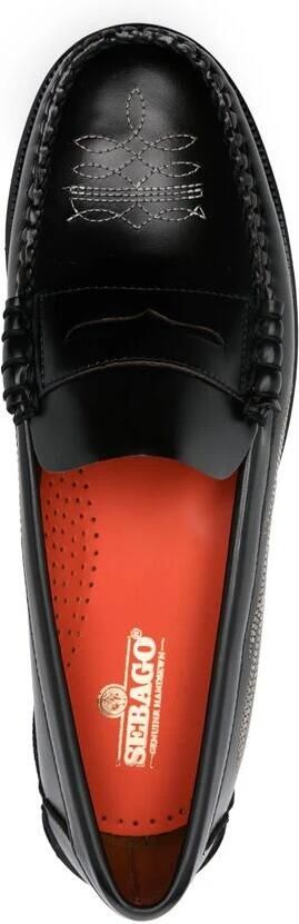 Sebago Zwarte leren instap mocassins