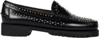 Sebago Studded Leren Loafers Black Dames