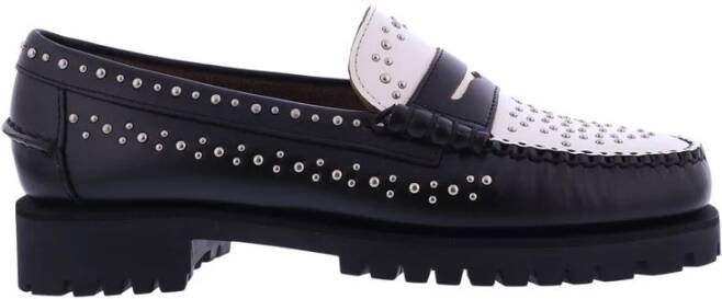 Sebago Studs Loafer Zwart Wit Dames Schoenen