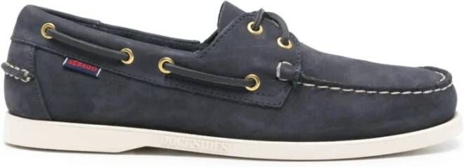Sebago Suède Loafers Marineblauw Vetersluiting - Foto 5