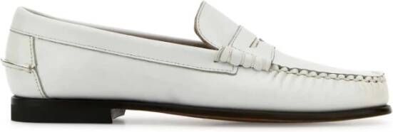Sebago Witte Leren Lace-Up Pop Loafers