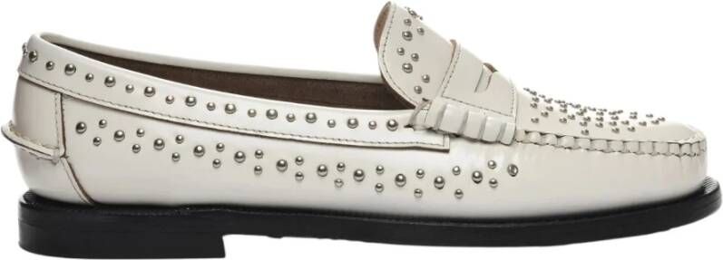 Sebago Witte platte schoenen met Dan Studs