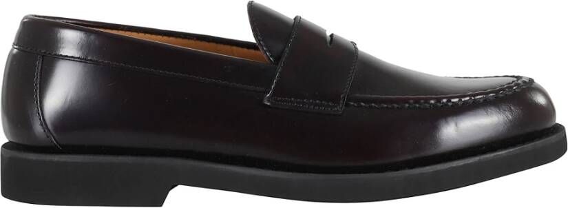 Sebago Zwarte Glanzende Leren Loafer met Vierkante Neus