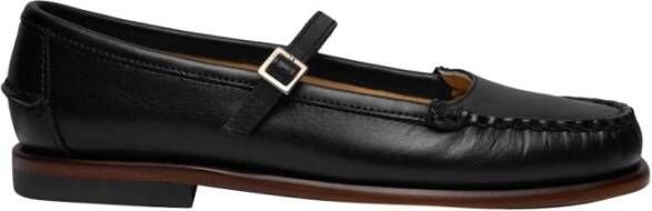 Sebago Zwarte Leren Ballerina Schoenen