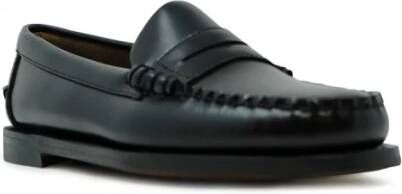 Sebago Zwarte Leren Ballerina's Elegante Schoenen