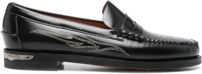 Sebago Zwarte leren instap mocassins