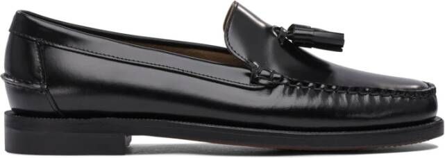 Sebago Zwarte Leren Loafers voor Mannen