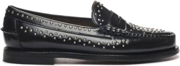 Sebago Zwarte leren studs loafers