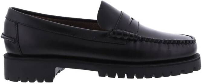 Sebago Zwarte Lug Loafer voor Dames