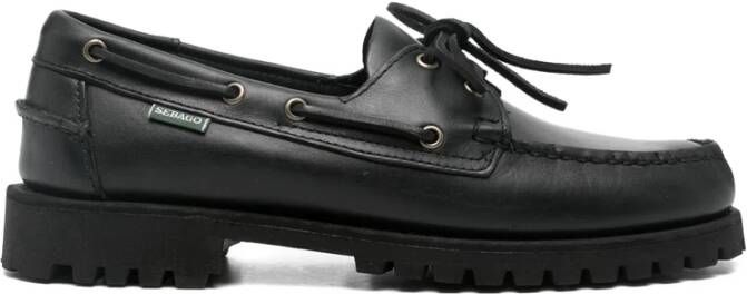 Sebago Zwarte Veterschoenen met Lug-zool - Foto 2