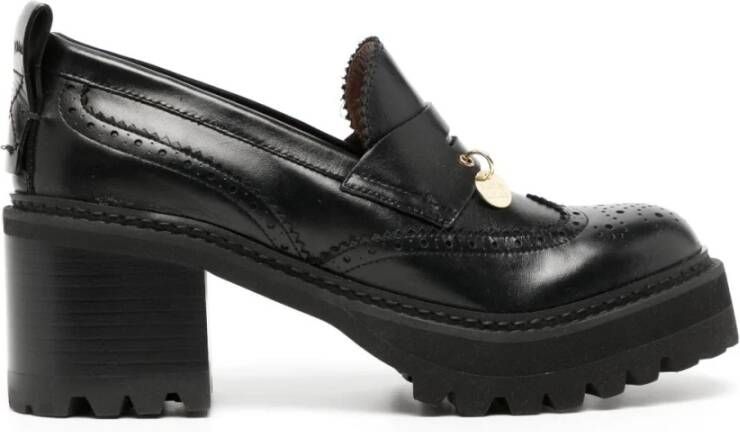 See by Chloé Aria Leren Loafers Black Dames