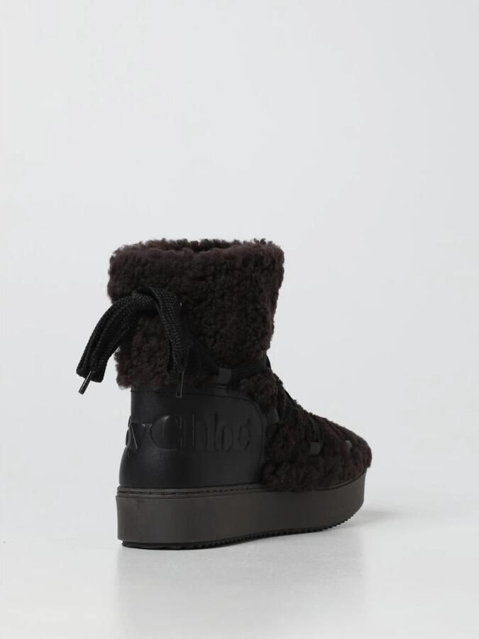 See by Chloé Bruine platte enkellaarsjes voor vrouwen - Foto 2