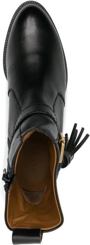 See by Chloé Zwarte Lory Kalfsleren Enkellaarzen Zwart Dames - Foto 2