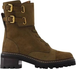 See by Chloé Kaki Suede Mallory Laarzen Groen Dames