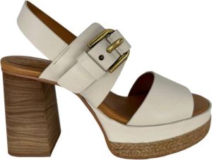 See by Chloé Stijlvolle witte leren hakken met goudkleurige studs Wit Dames