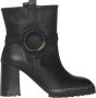 See by Chloé Zwarte Leren Enkellaarzen met Metalen Hardware - Thumbnail 1