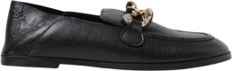 See by Chloé Zwarte leren loafers met kettingdetail