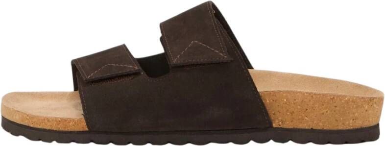 Selected Homme Bruine Suede Strap Sandalen