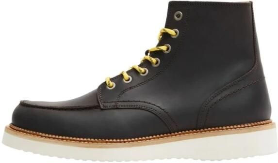 Selected Homme Leren Moc-Toe Veterschoen Brown Heren