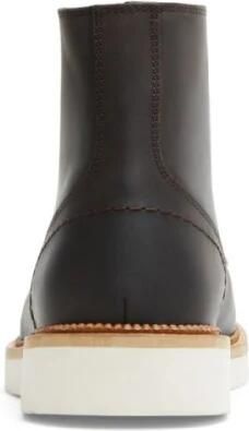 Selected Homme Leren Moc-Toe Veterschoen Brown Heren