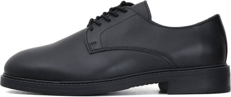 Selected Homme Zwarte platte schoenen handgemaakt lederen derby