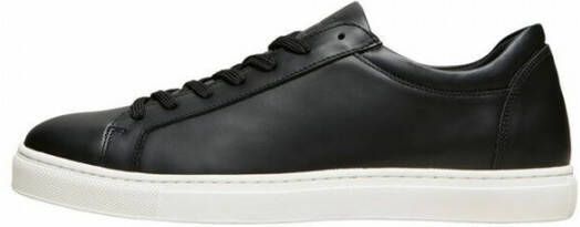 Selected Klassiek Leer Sneakers Heren Zwart