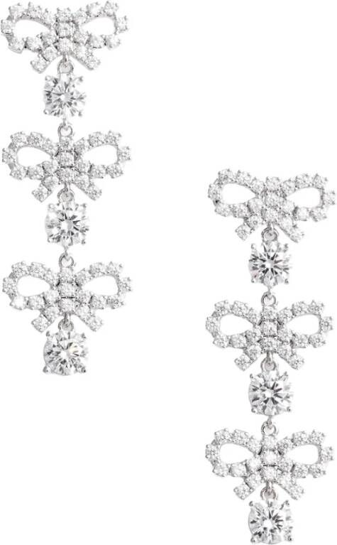 Self Portrait Kristalboog Gelaagde Oorbellen Grijs