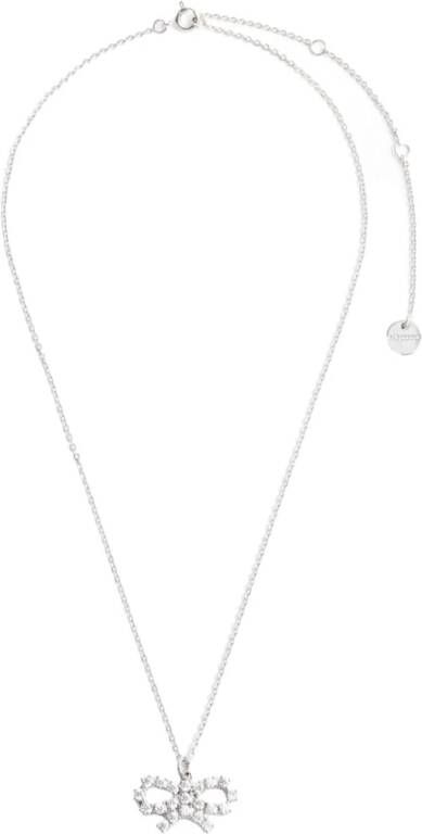 Self Portrait Kristalstrikboogketting in grijs