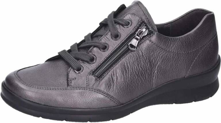 Semler Grijze leren veterschoenen