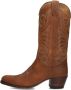 Sendra Cowboy geïnspireerde leren laarzen met vlammenpatroon Brown Dames - Thumbnail 2