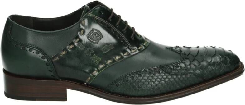 Sendra Groene Leren Zakelijke Schoenen