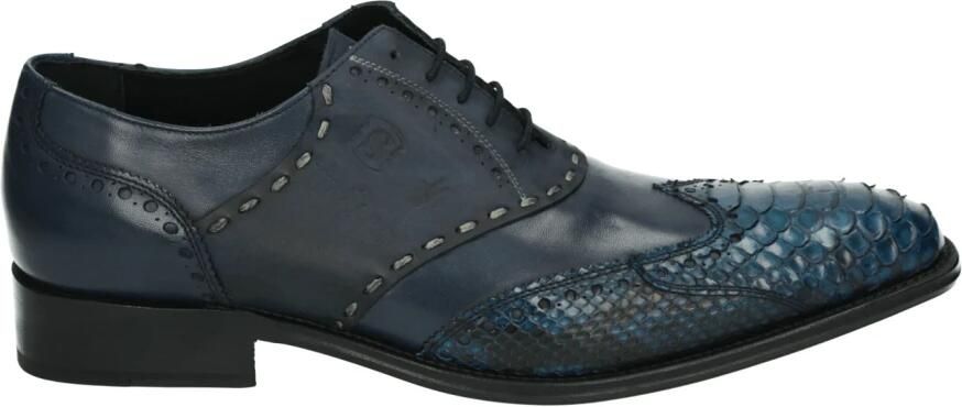 Sendra Zakelijk Laag Blauw Leren Schoenen