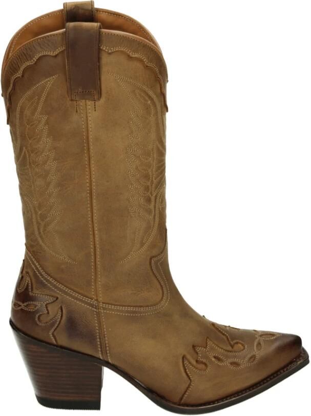 Sendra Western Dameslaars Cognac Nubuck Laars