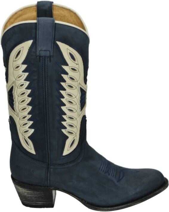 Sendra Western Blauw Nubuck Leren Laarzen