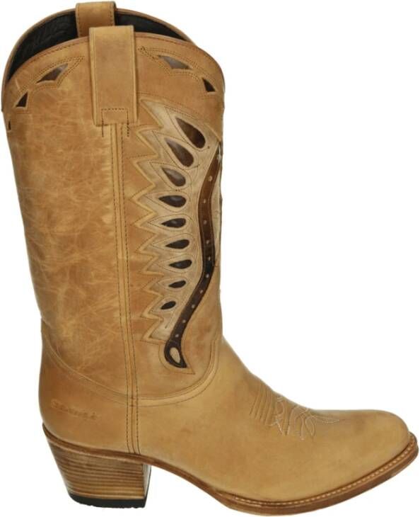 Sendra Western Dameslaars Cognac Leer Nubuck